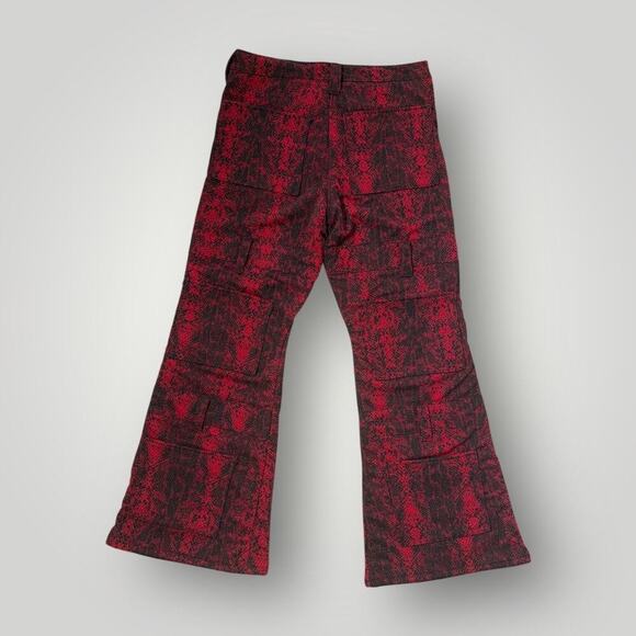 LOVANT Red Snake Print Flared Cargo Pants - Heavyweight, Y2K Style  Sz 32 L29 - Picture 2 of 9